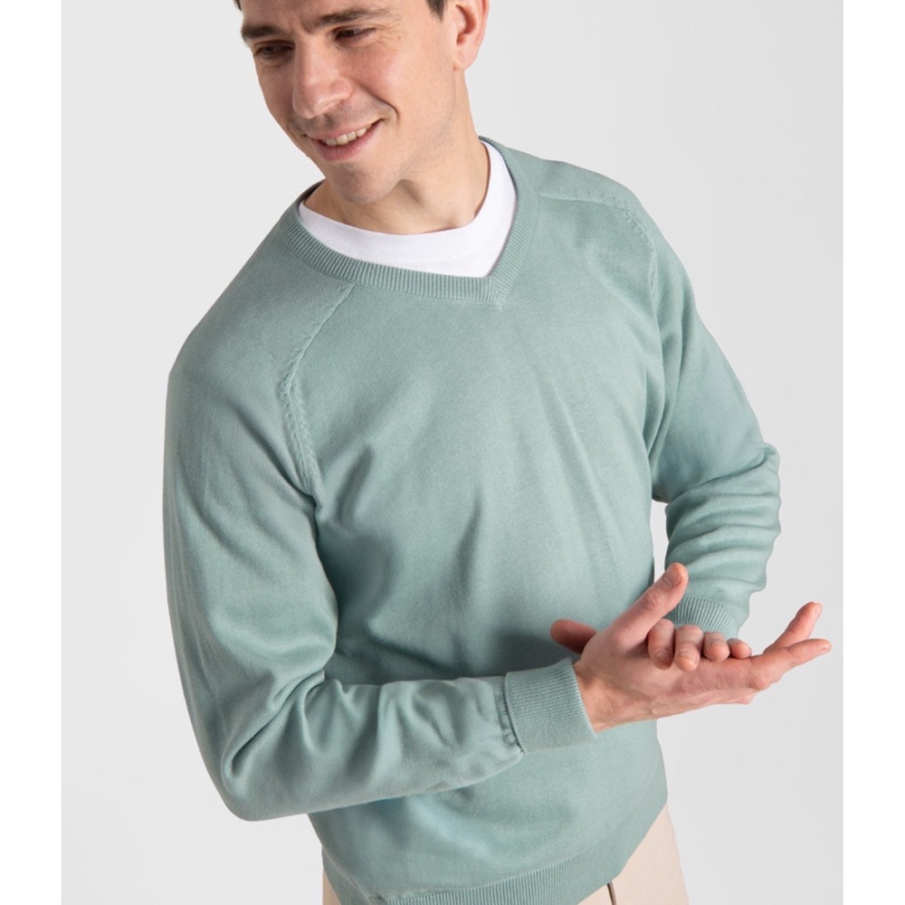 Peter Christian V-Neck‎ Sweater Ocean Green Large New With Tags